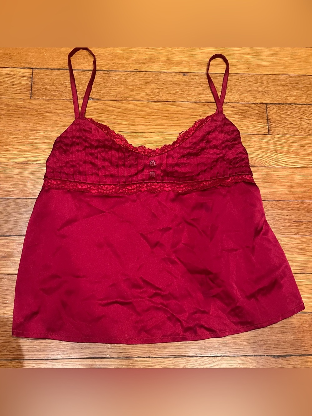 Red Satin Tank Top